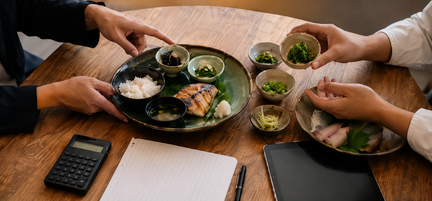 料理と原価を確認しながら再設計する様子